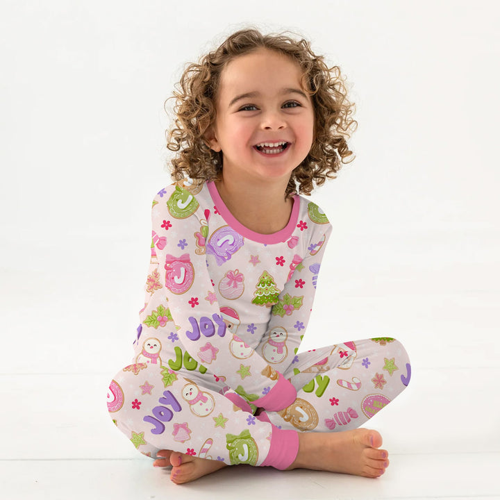 Custom Name Christmas Cookies Two Piece Long Sleeve Pajama Set