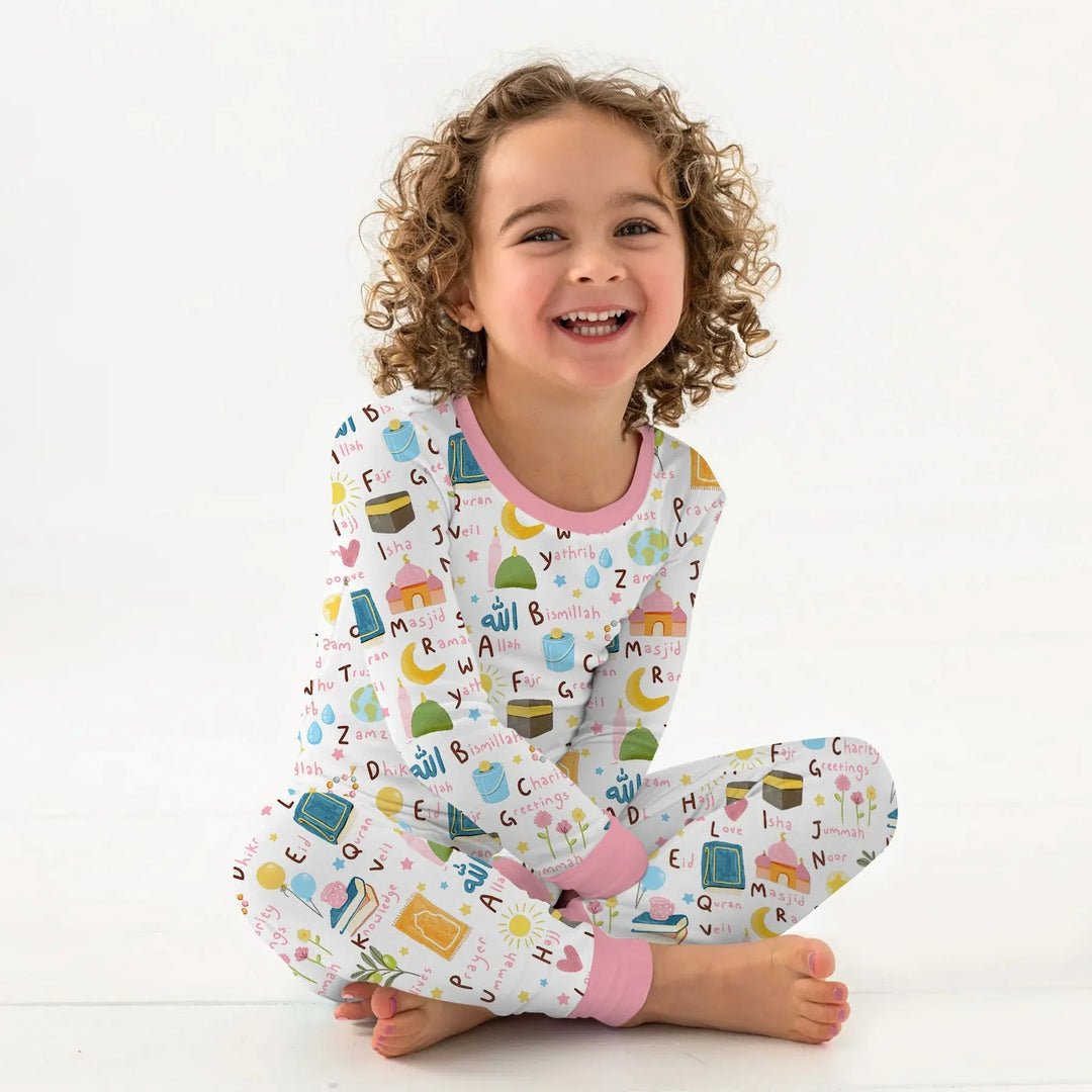 Islamic Alphabet Two Piece Long Sleeve Pajama Set
