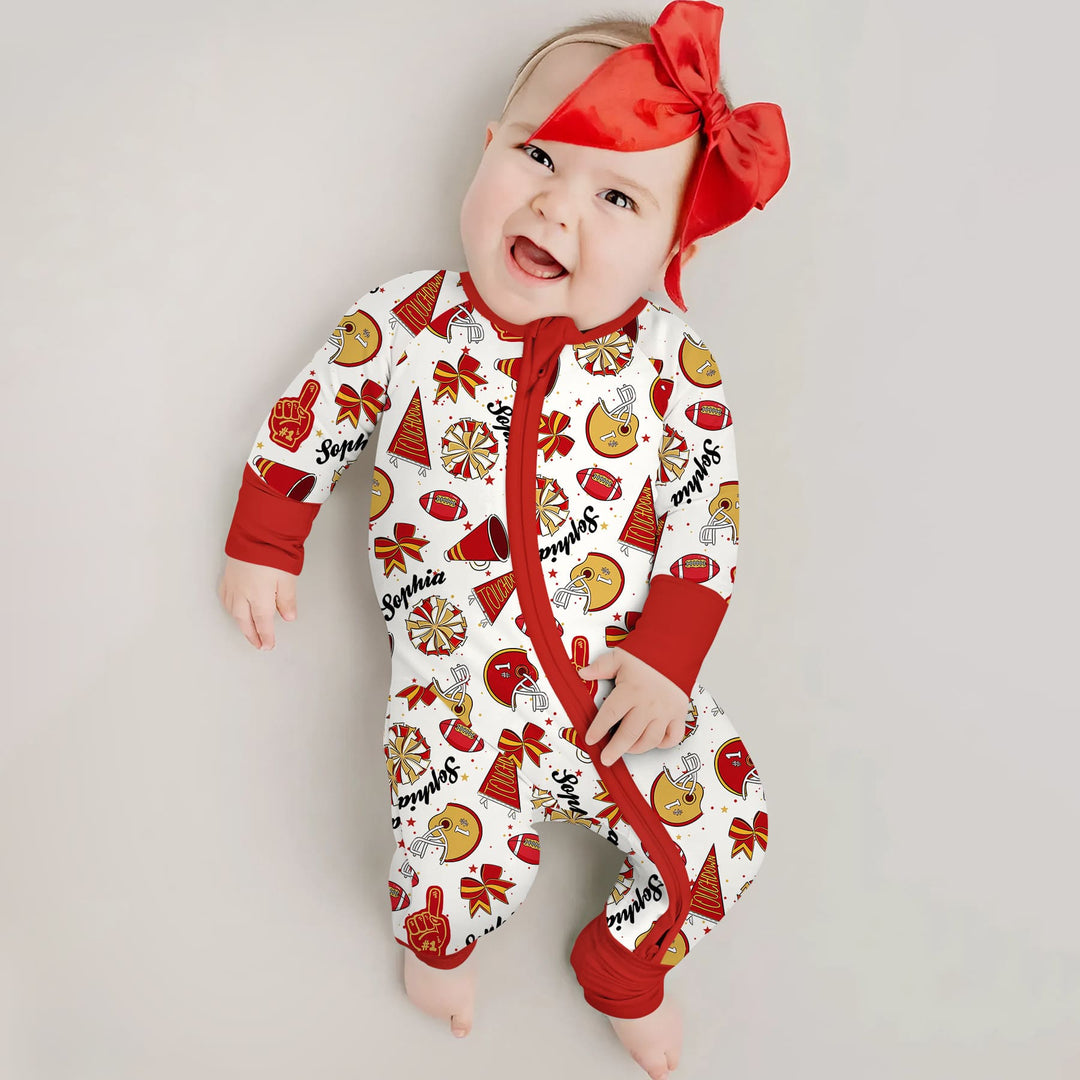 Custom Name Football Cheerleader Convertible Zippy