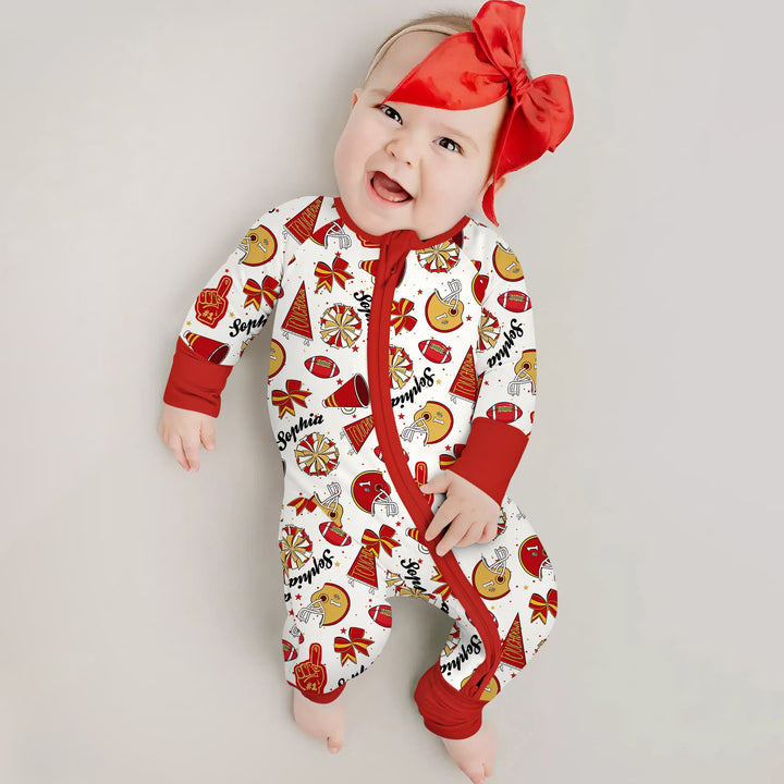 Custom Name Football Cheerleader Convertible Zippy