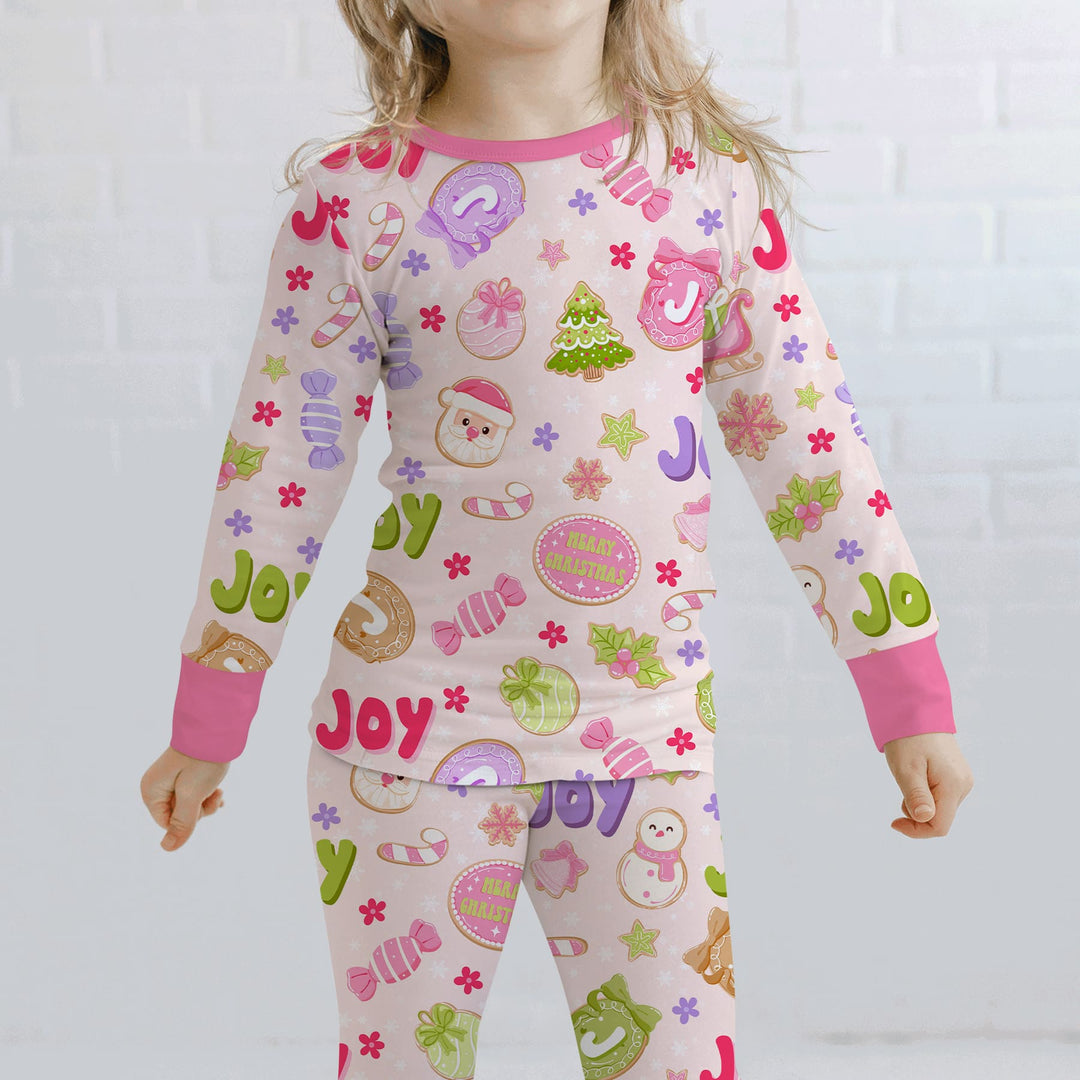 Custom Name Christmas Cookies Two Piece Long Sleeve Pajama Set