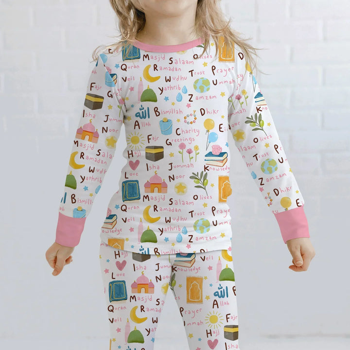 Islamic Alphabet Two Piece Long Sleeve Pajama Set