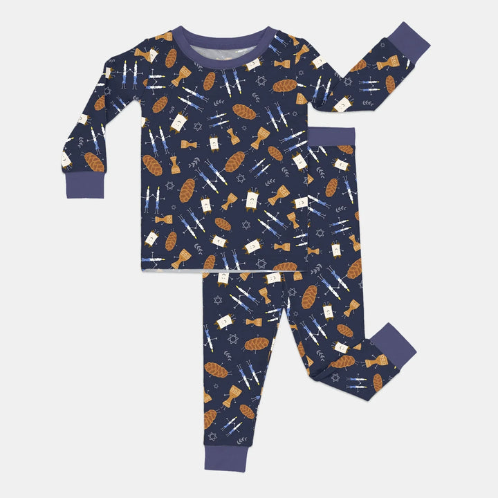Shabbat Shalom Family Matching Two Piece Long Sleeve Pajama Set