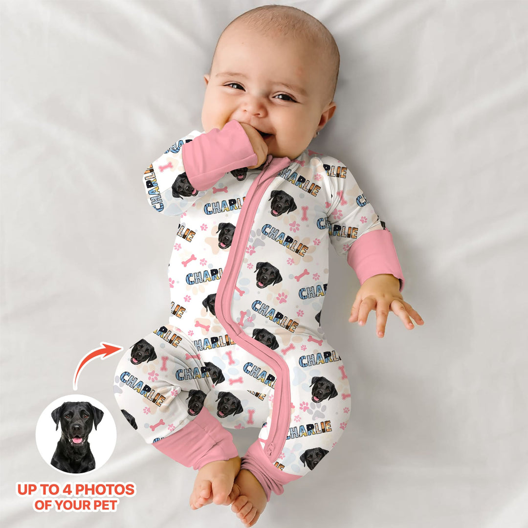 Custom Name Doodle Letters Blue Dog Convertible Zippy