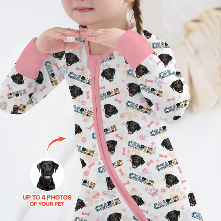 Custom Name Doodle Letters Blue Dog Convertible Zippy