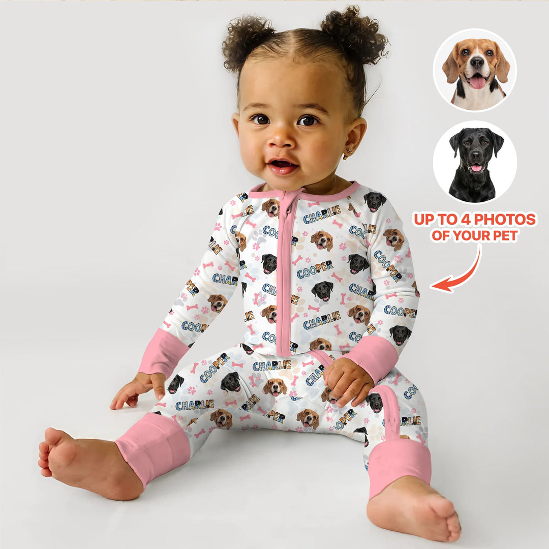 Custom Name Doodle Letters Blue Dog Convertible Zippy