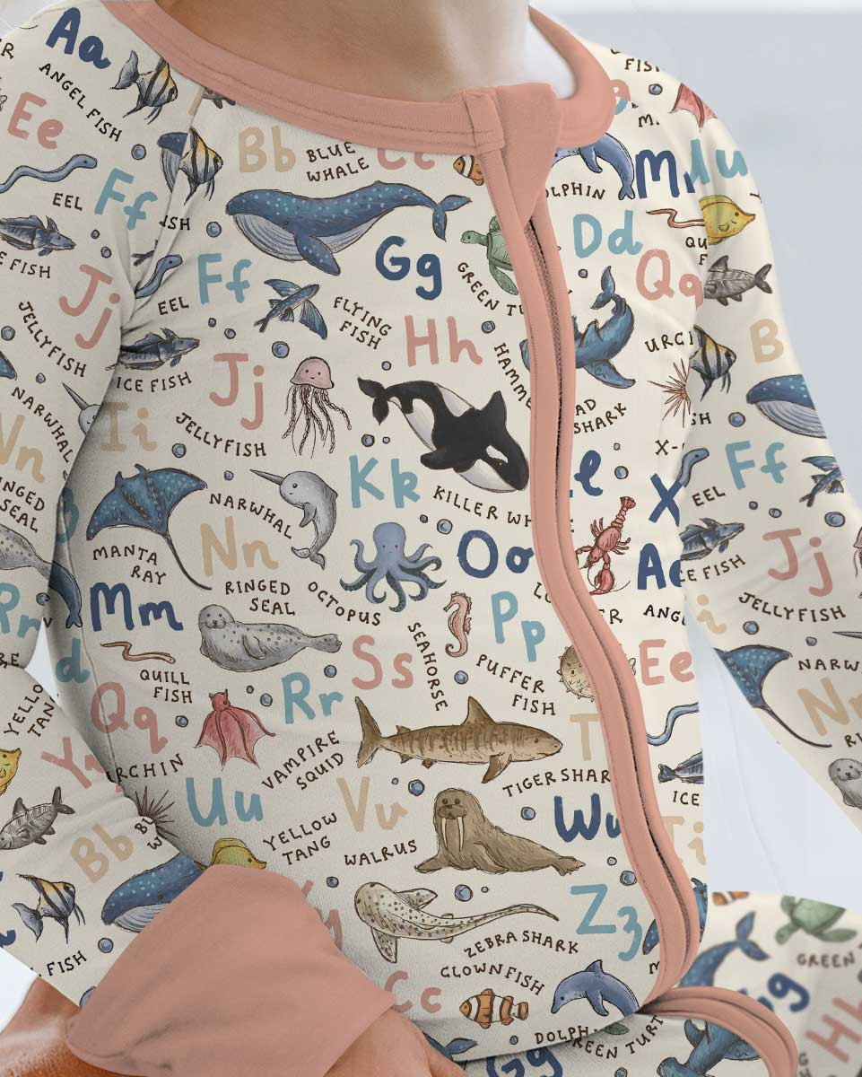 Ocean Animal Alphabet Bamboo Convertible Zippy