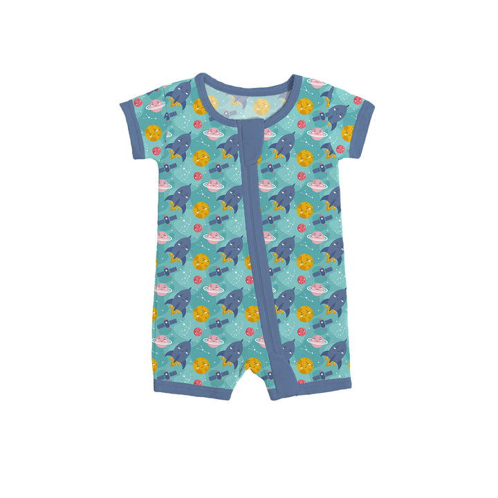 Galactic Giggles Shorty Zippered Romper