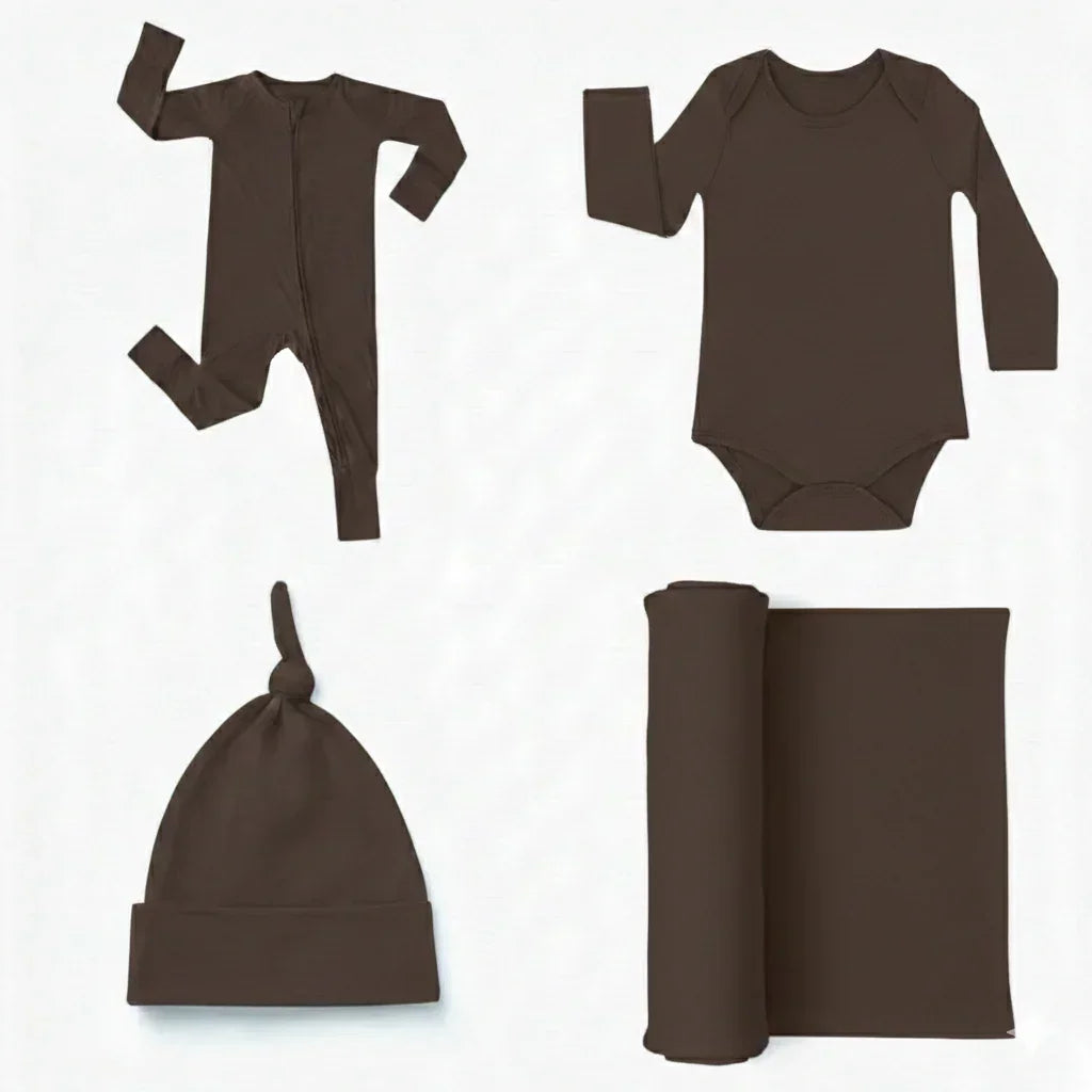 Willkommen in unserem World Set (1 langer Strampler mit Reißverschluss + 1 Body + 1 Pucktuch + 1 Knotenmütze)
