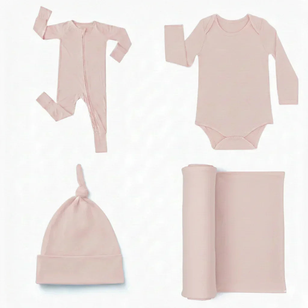 Willkommen in unserem World Set (1 langer Strampler mit Reißverschluss + 1 Body + 1 Pucktuch + 1 Knotenmütze)