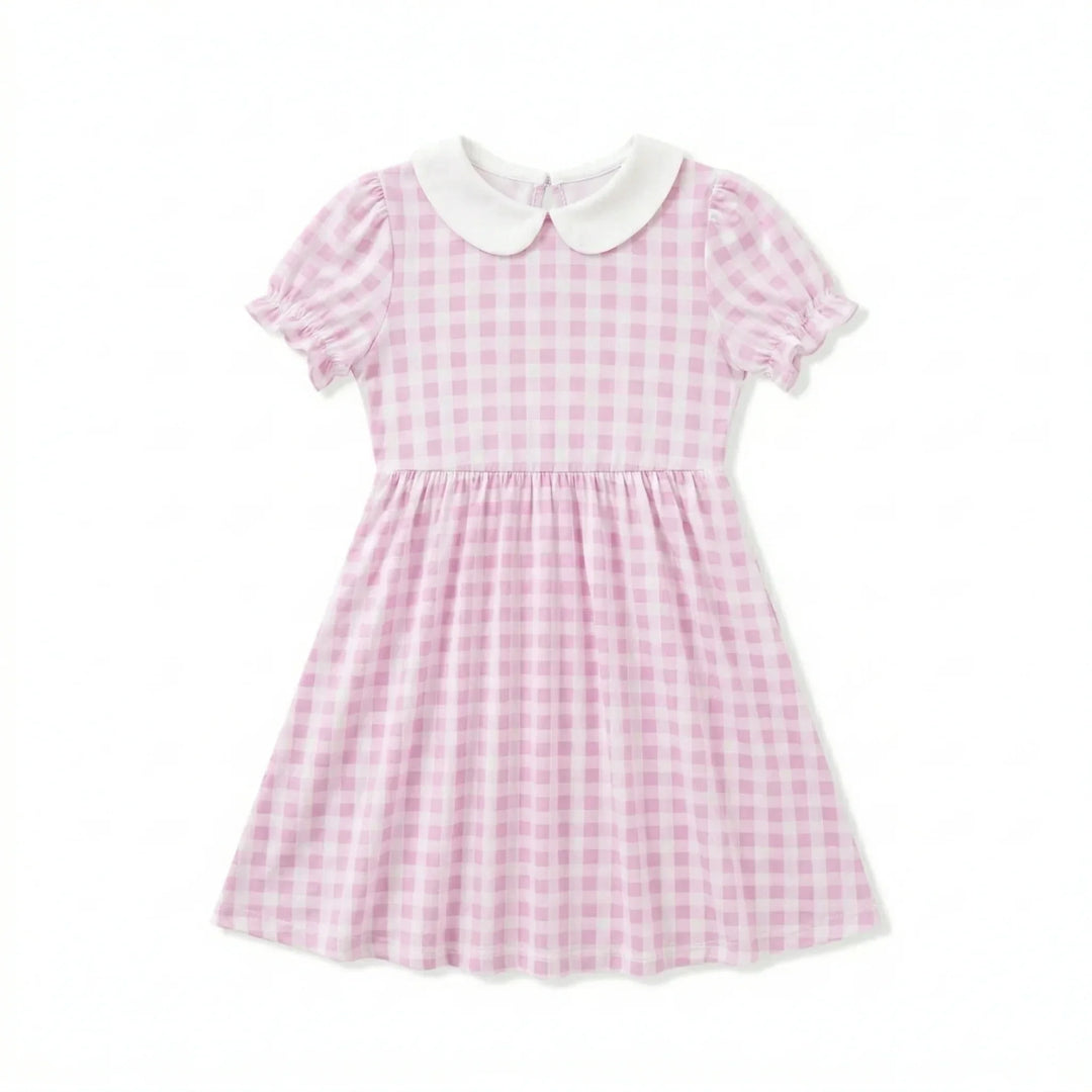 Gingham Bamboo Peter Pan Collar Dress