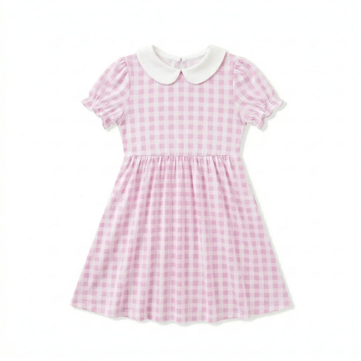 Gingham Bamboo Peter Pan Collar Dress