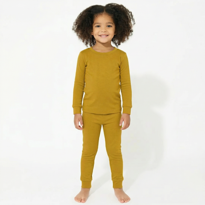 Two Piece Pajama Set In Dark Goldenrod