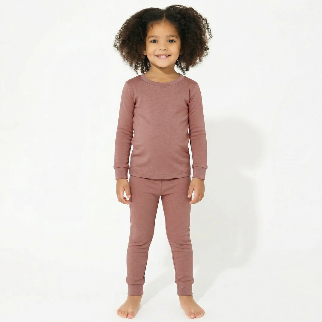 Two Piece Pajama Set In Rosy Brown