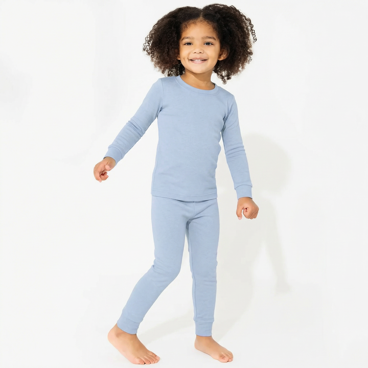 Two Piece Pajama Set In Light Steel Blue
