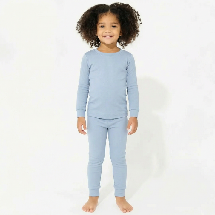 Two Piece Pajama Set In Light Blue