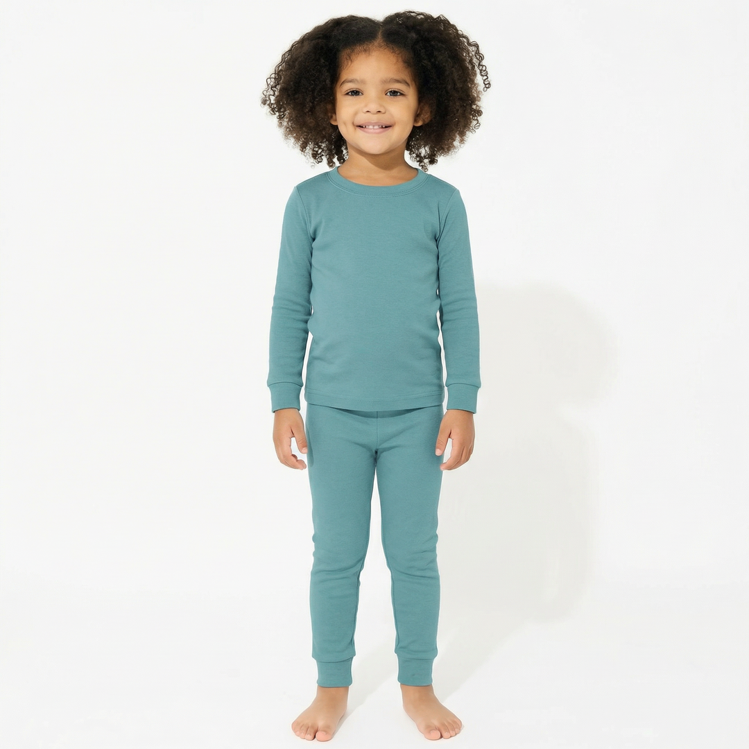 Two Piece Pajama Set In Cadet Blue