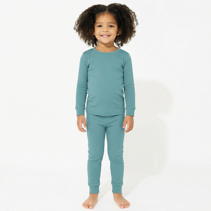 Two Piece Pajama Set In Cadet Blue