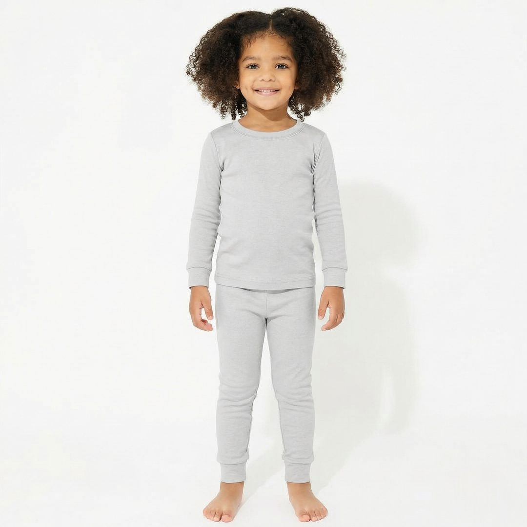 Two Piece Pajama Set In Light Gray
