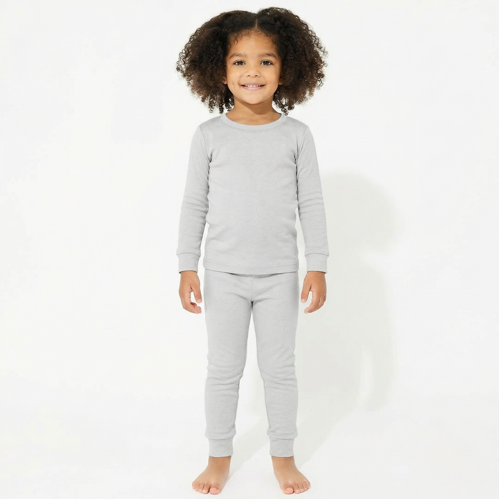 Two Piece Pajama Set In Light Gray