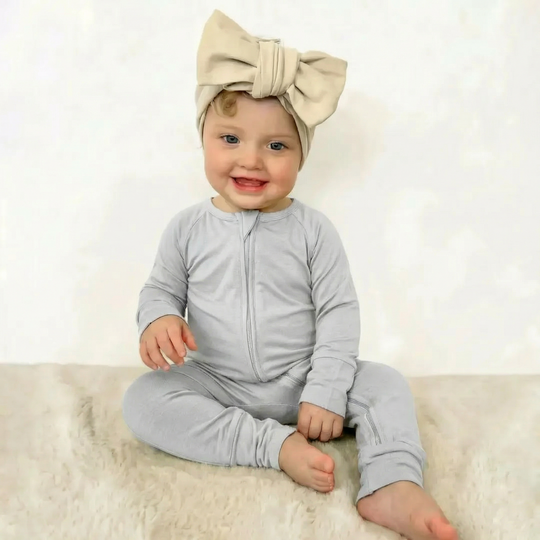 Convertible Zippered Romper in Light Gray