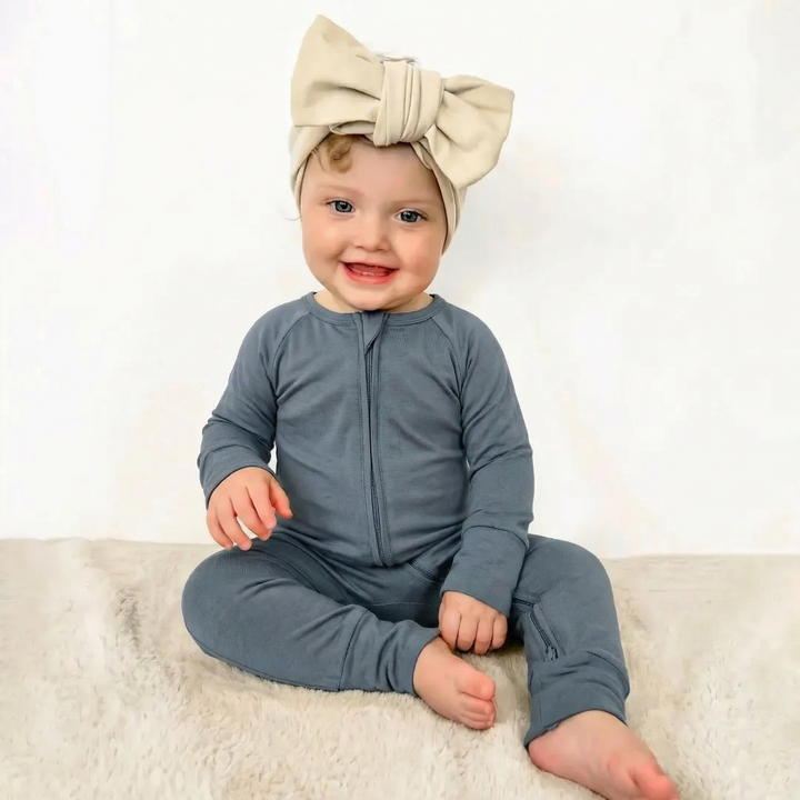 Convertible Zippered Romper in Slate Gray