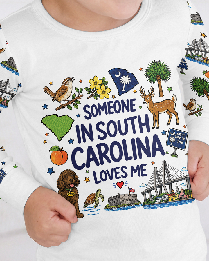 Someone in South Carolina Loves Me Bamboo Two Piece Long Sleeve Pajama Set