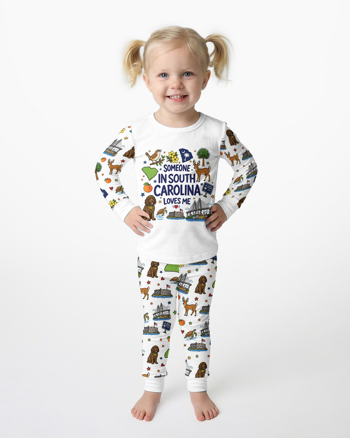Someone in South Carolina Loves Me Bamboo Two Piece Long Sleeve Pajama Set