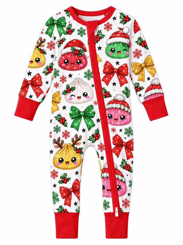 Glitter Christmas Dumplings Bamboo Convertible Zippy