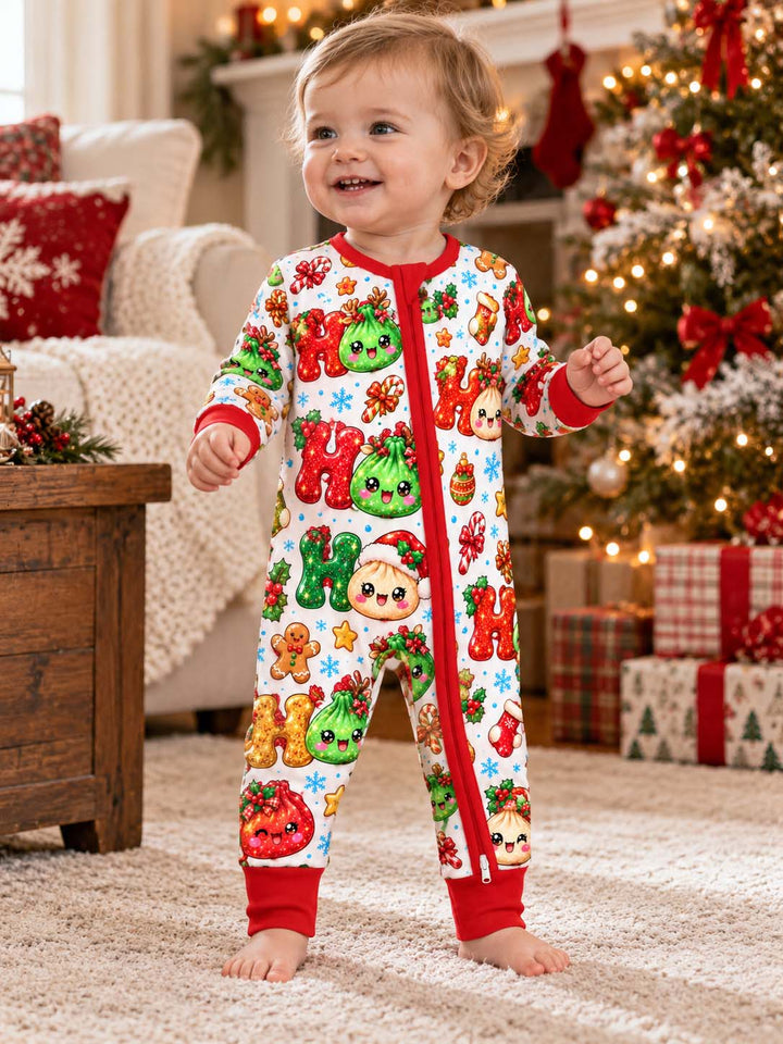 Glitter Ho Ho Ho Dumplings Bamboo Convertible Zippy