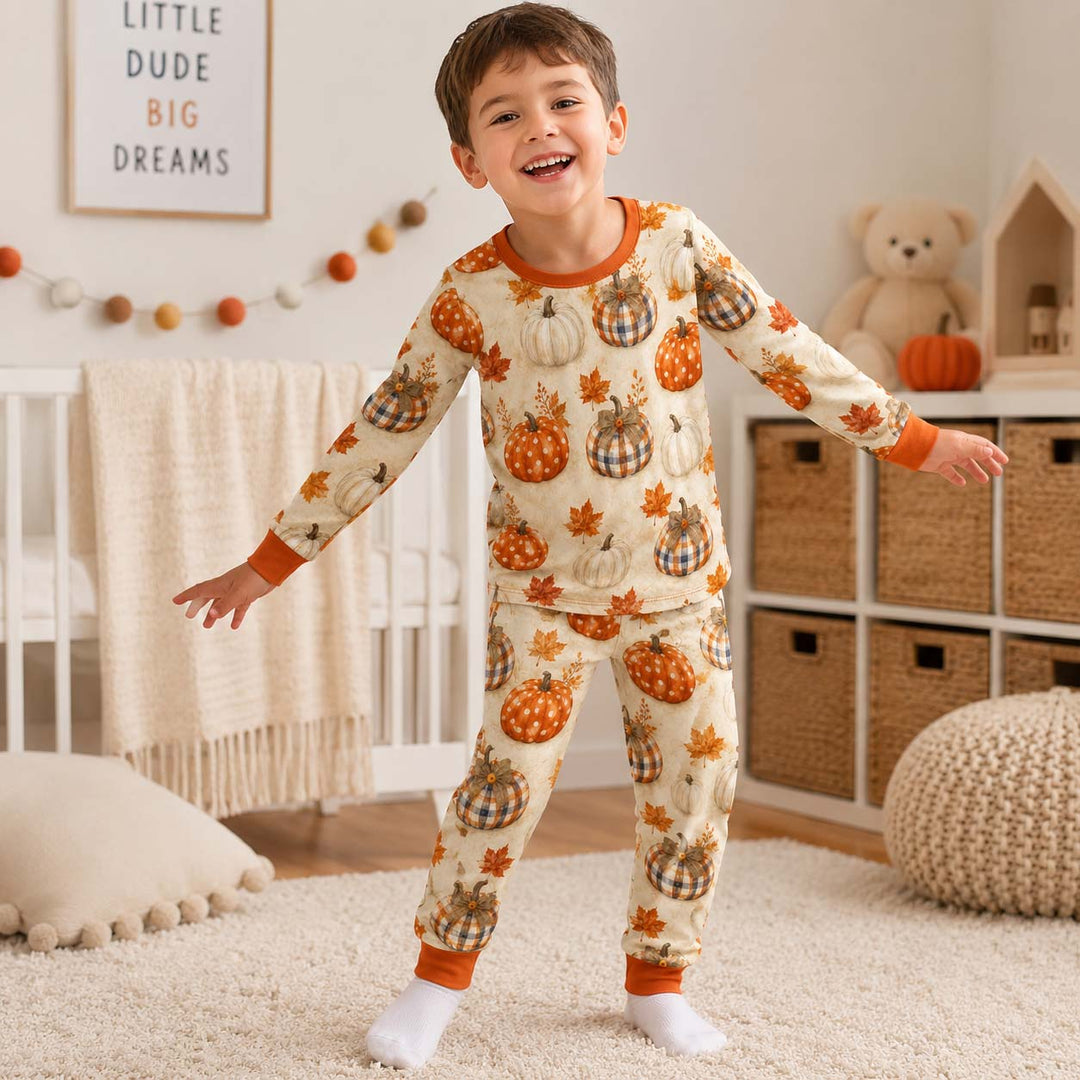 Golden Harvest Season Bamboo Two Piece Long Sleeve Pajama Set