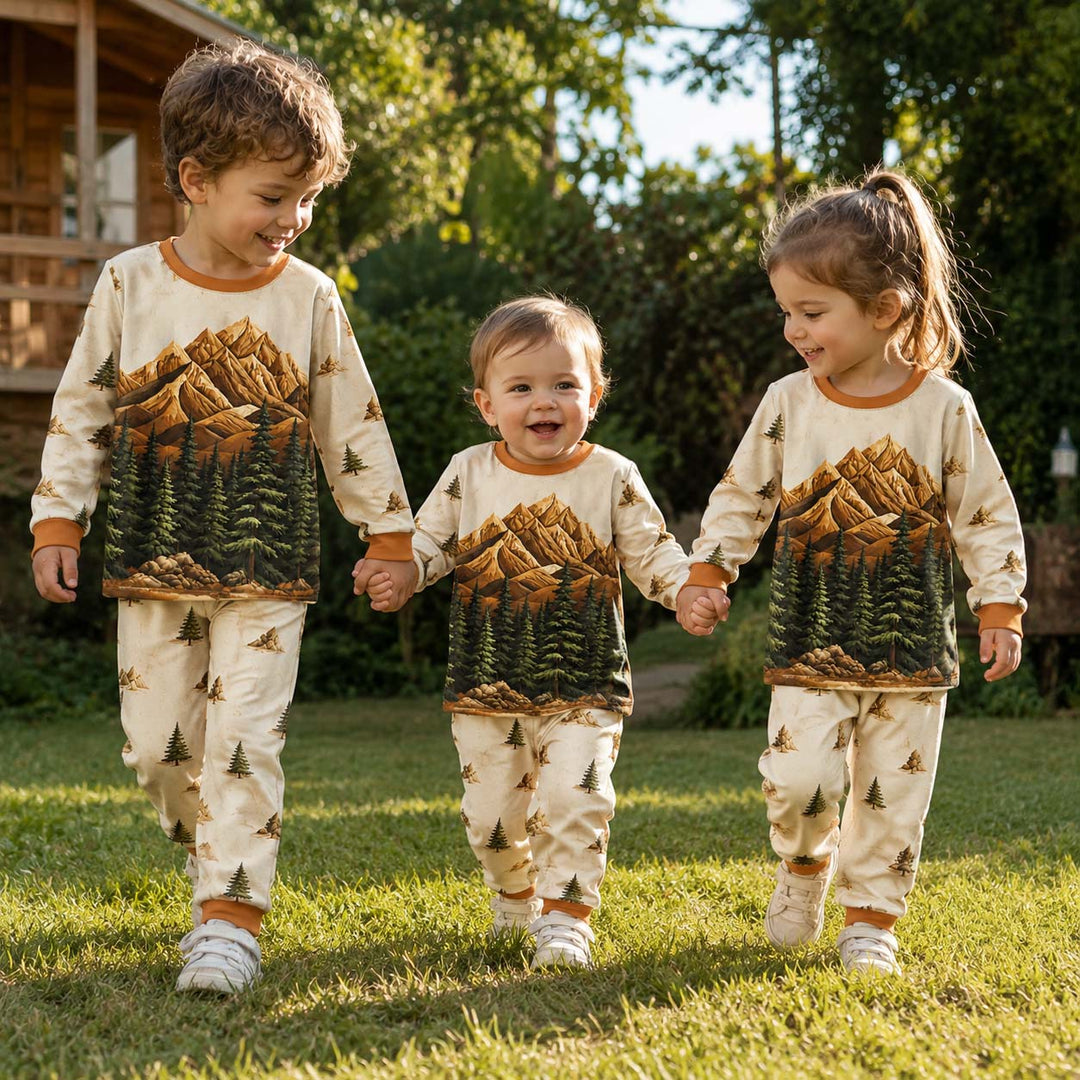 Golden Mountain Vista Bamboo Two Piece Long Sleeve Pajama Set