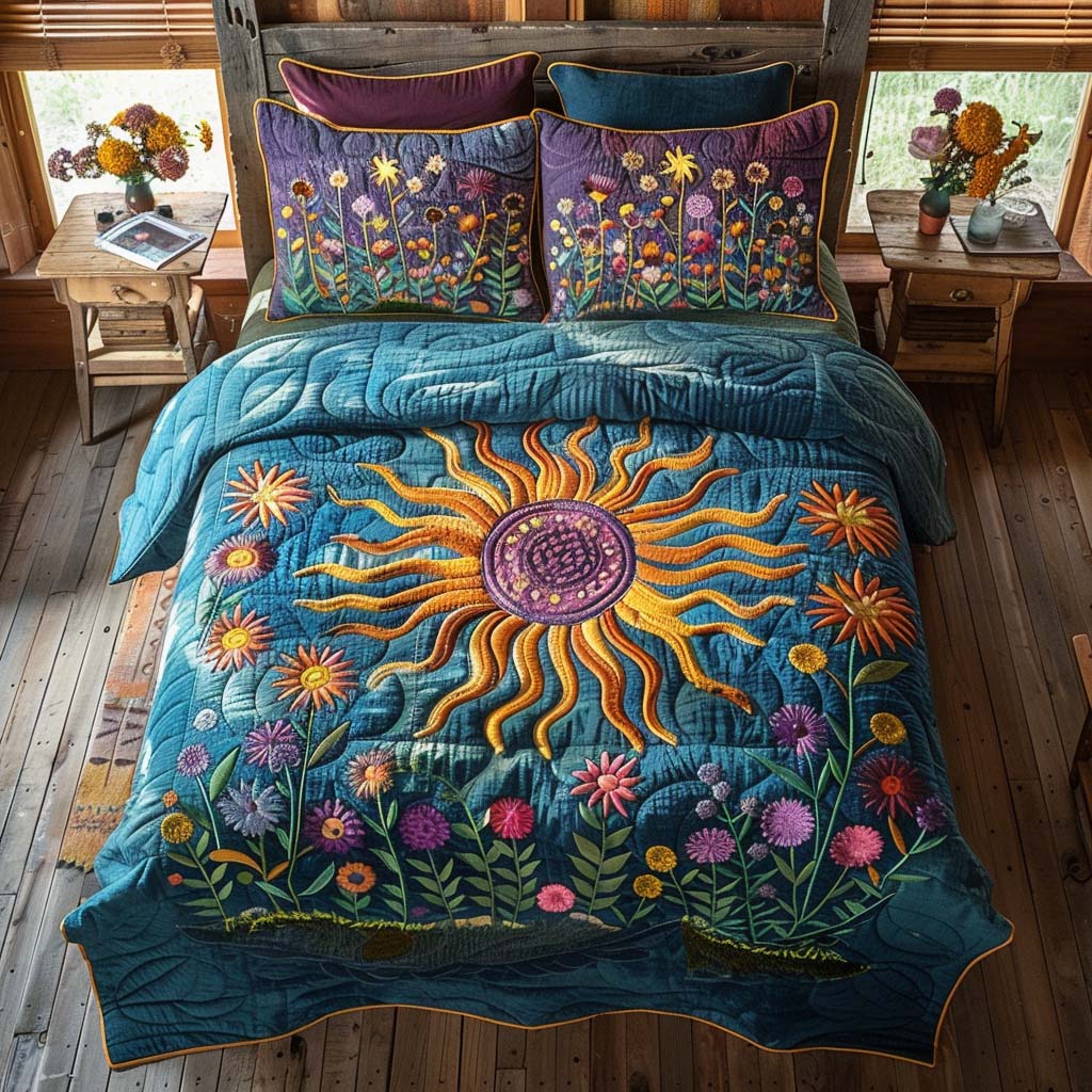 Golden Open Fields Bamboo Quilt Bedding Set