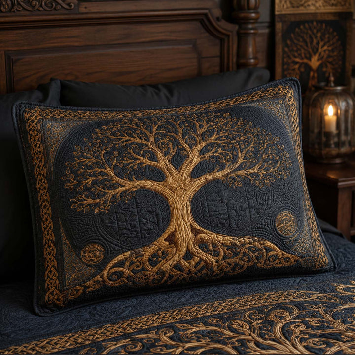 Golden Roots Bamboo Quilt Pillow Case