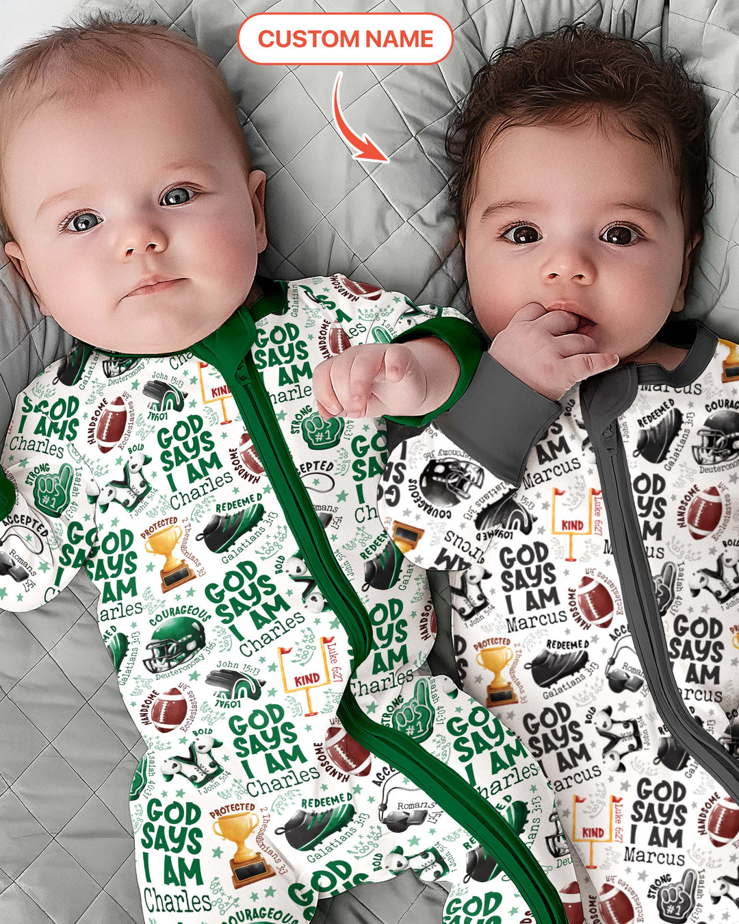 God Says I Am Touch Down Time Custom Name  Convertible Zippy