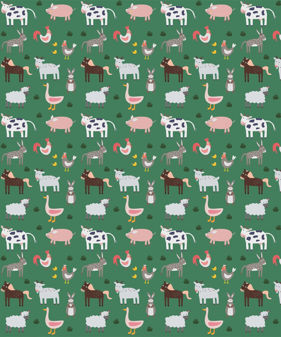 Green Farm Animals Bamboo Baby Nest Bed