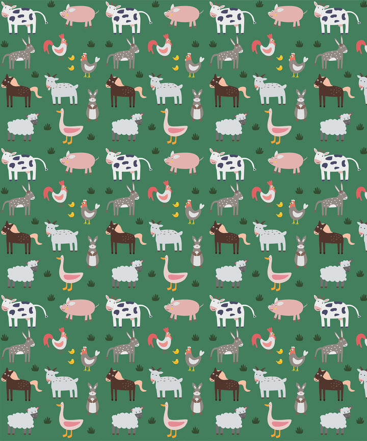 Green Farm Animals Bamboo Baby Nest Bed