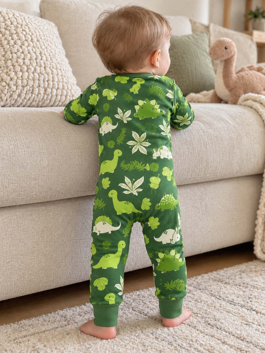Green Dinosaur Forest Bamboo Convertible Zippy