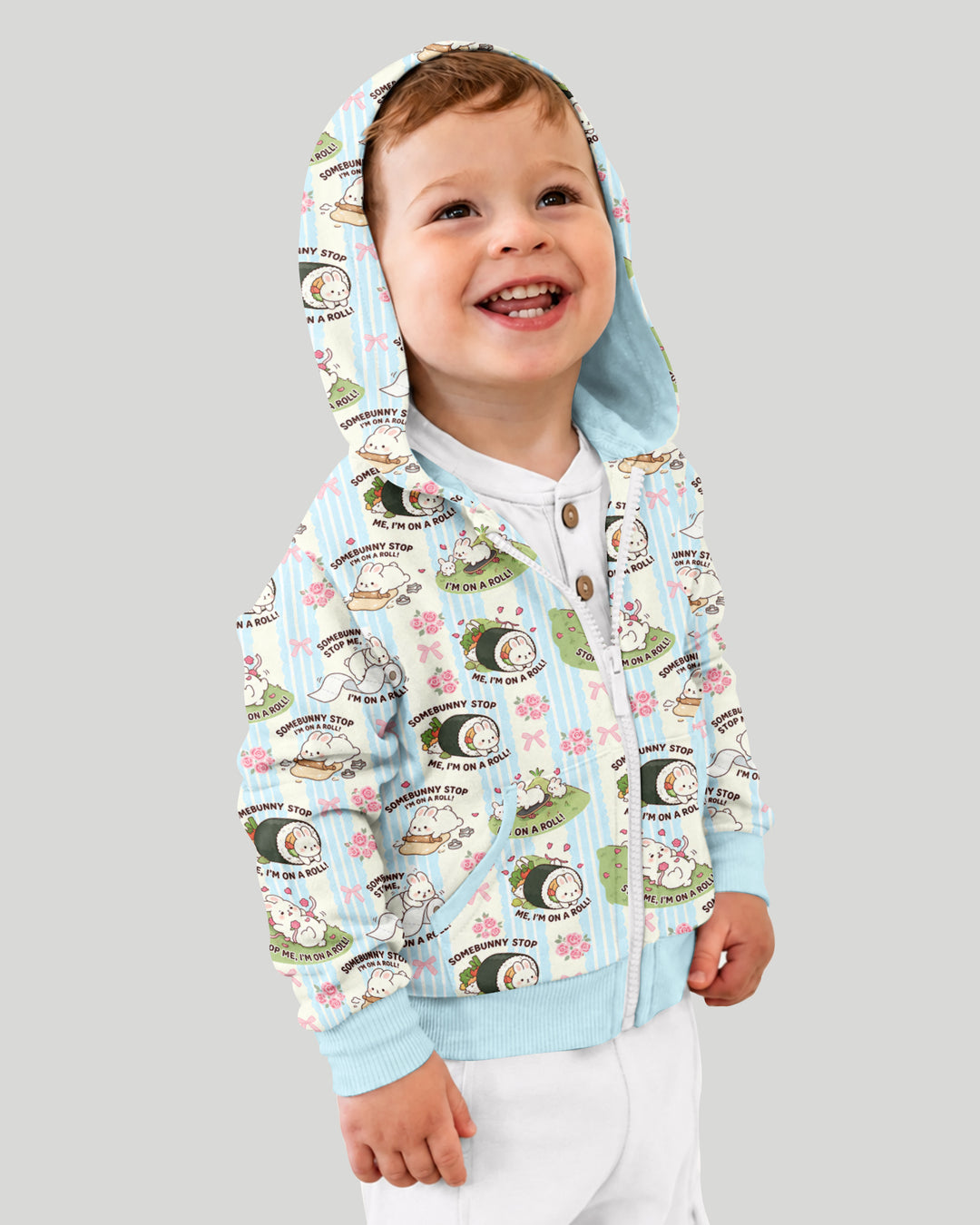 Bunny On A Roll Bamboo Zip Hoodie