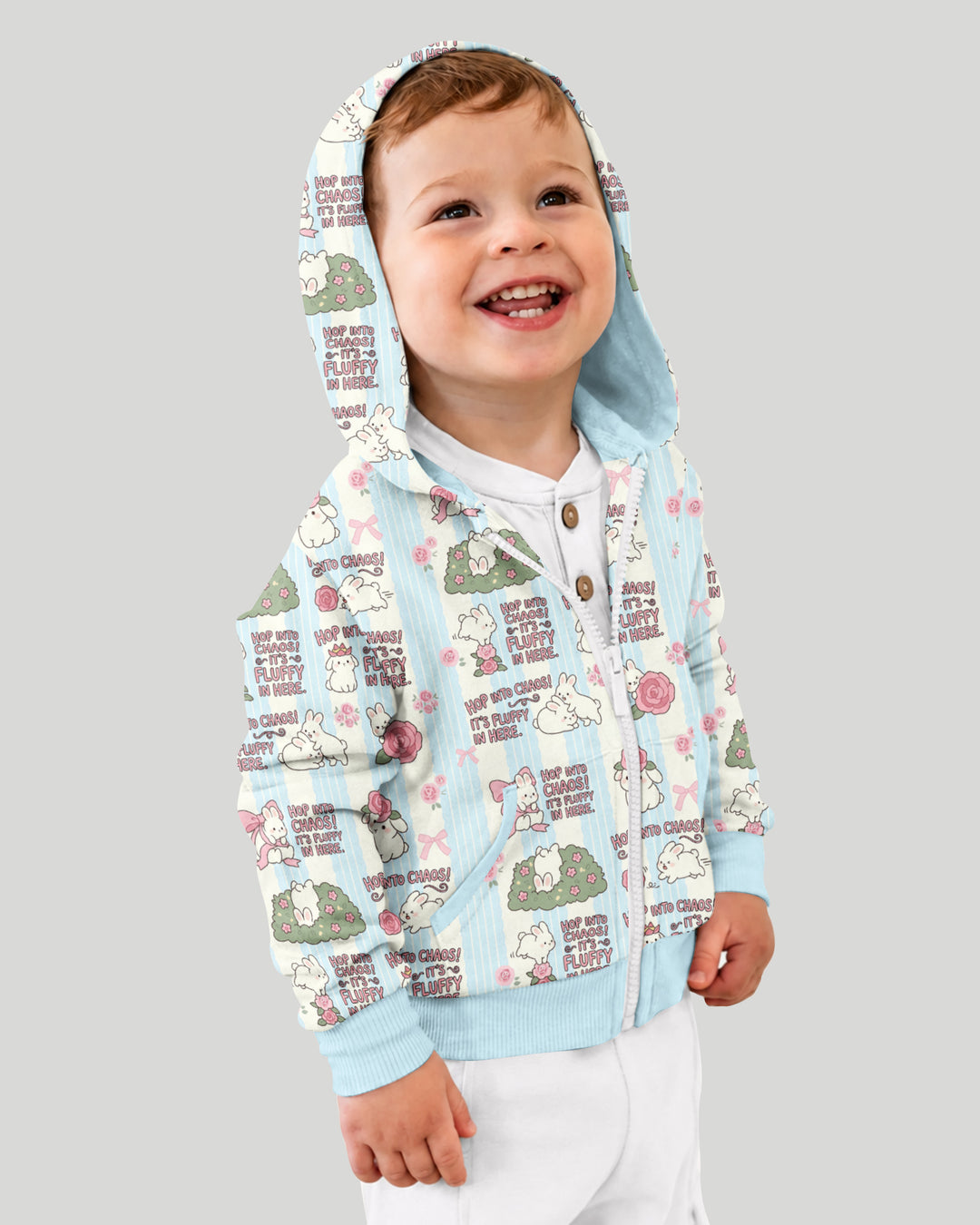 Hop Into Chaos Bamboo Zip Hoodie