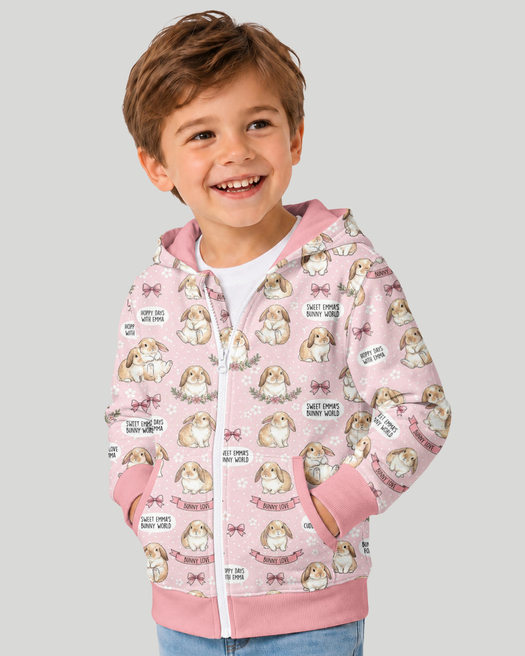 Sweet Bunny Worlds Bamboo Zip Hoodie