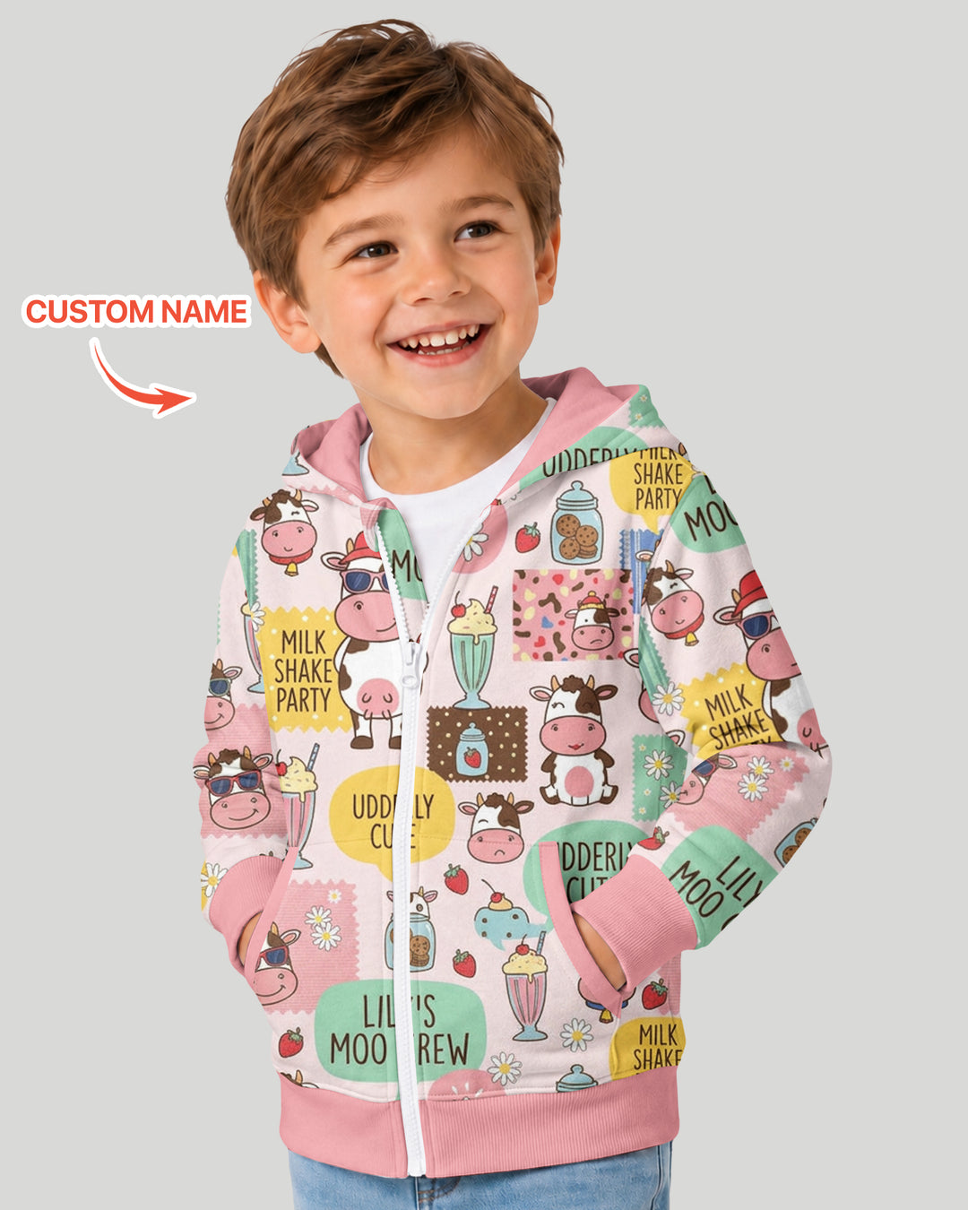 Custom Name The Milkshake Secret Society Bamboo Zip Hoodie