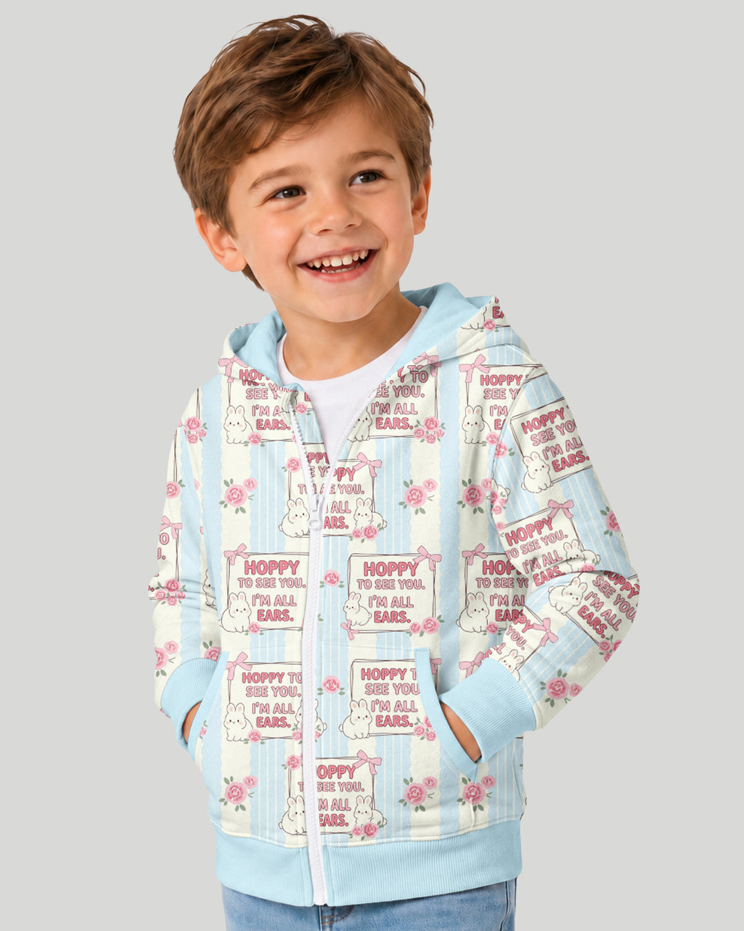 Hoppy To See You Bamboo Zip Hoodie