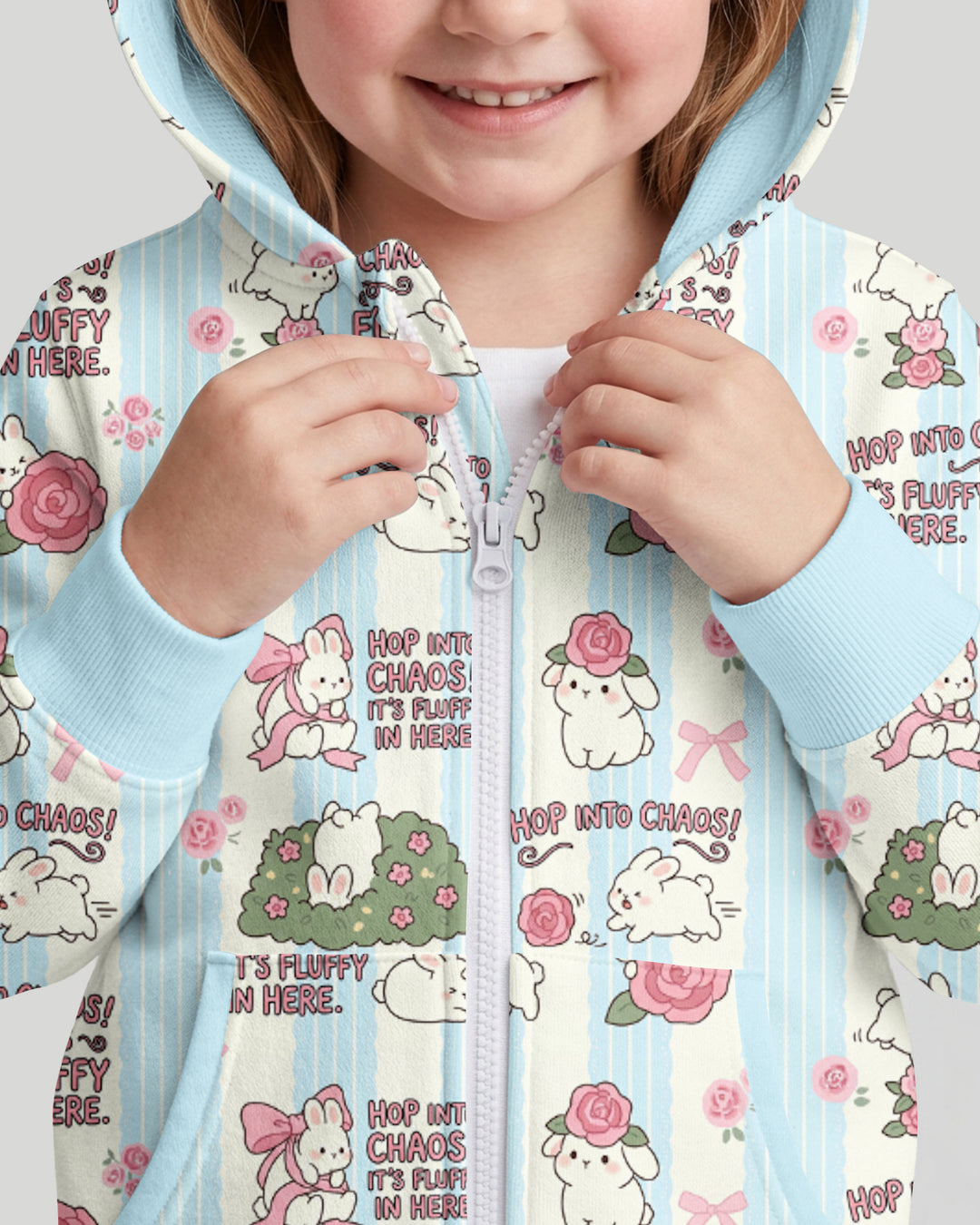 Hop Into Chaos Bamboo Zip Hoodie