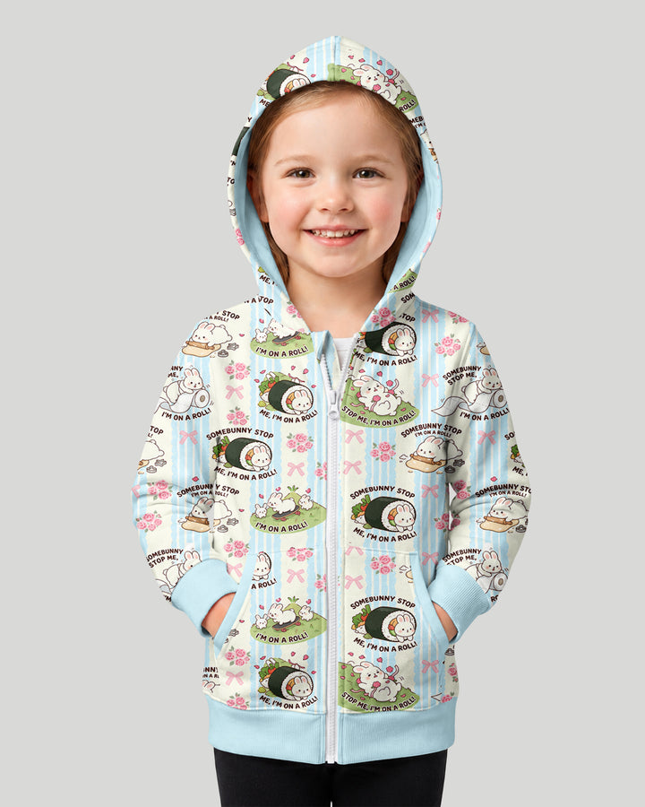 Bunny On A Roll Bamboo Zip Hoodie