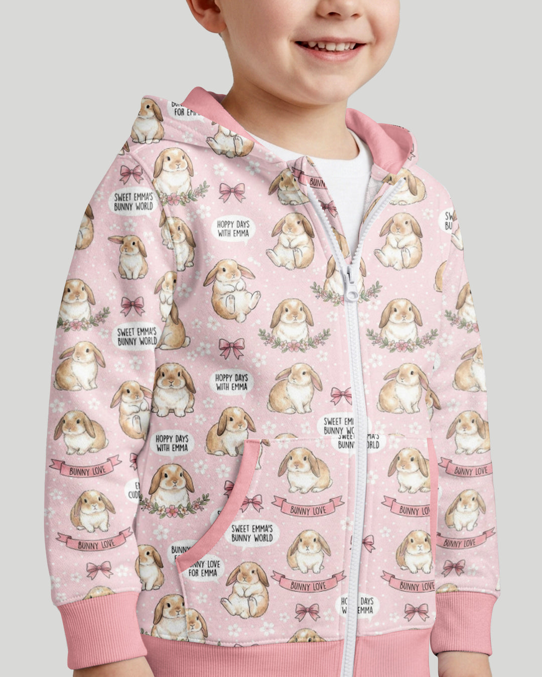 Sweet Bunny Worlds Bamboo Zip Hoodie