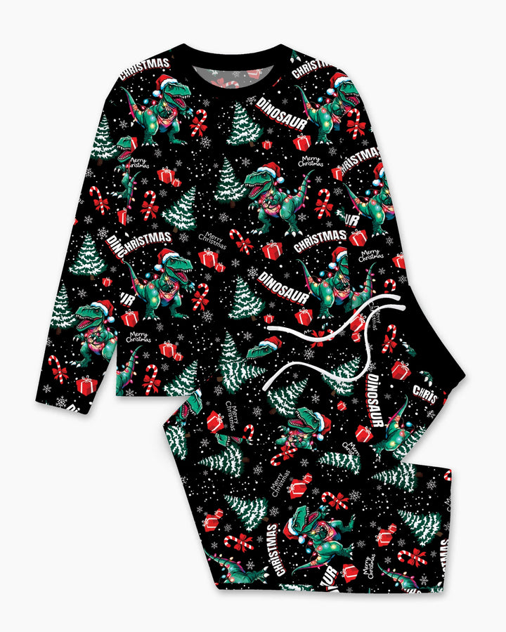 Dinosaur Raw Noel Bamboo Men's Pajama Set