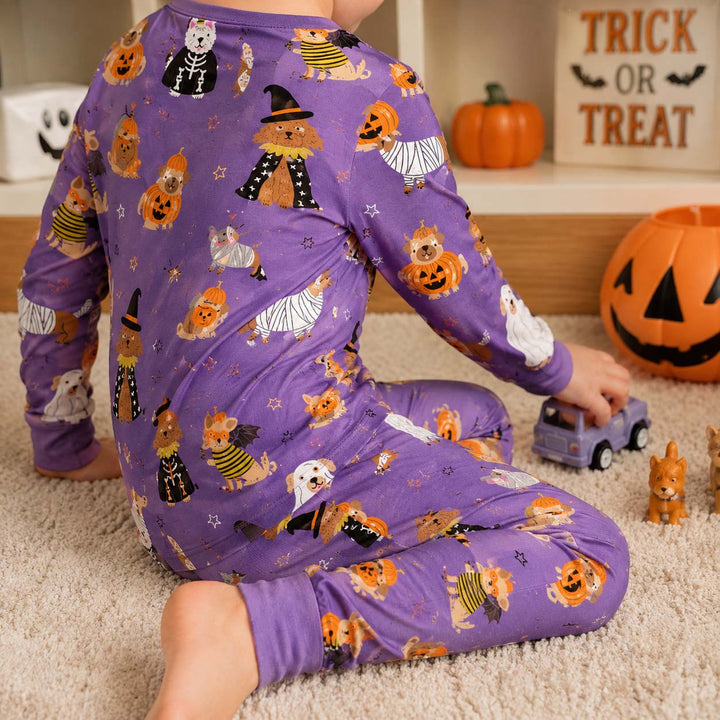 Halloween Costume Dogs Bamboo Two Piece Long Sleeve Pajama Set