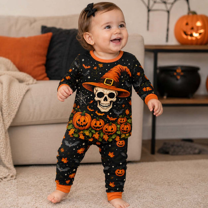 Halloween Skull Magic Bamboo Two Piece Long Sleeve Pajama Set