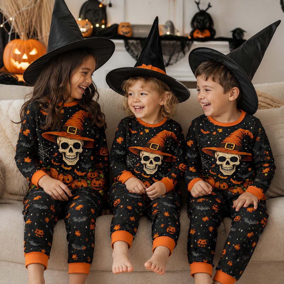 Halloween Skull Magic Bamboo Two Piece Long Sleeve Pajama Set